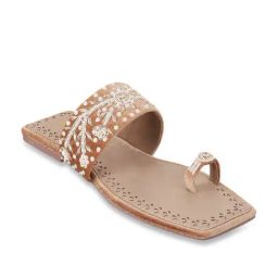 Mochi Women's Gold Toe Ring Sandals-image-96