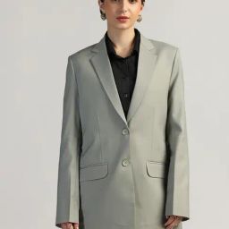TAHVO Green Solid Viscose Blazer-picture-41