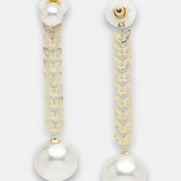 Sohi Gold Plated Party Pearls Dangler Earrings-27