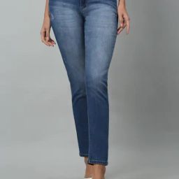Cantabil Blue Denim Straight Fit Mid Rise Jeans-image-9