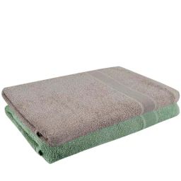 Dollar Nature Lux & Dynasty Green 400 GSM 100% Cotton Bath Towels - Set of 2-2