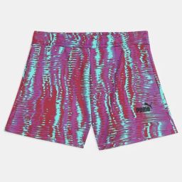 Puma Girls Cinnabar & Green Cotton Printed Shorts-image-101