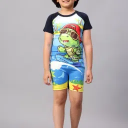 Vector X Boys Blue Printed Swimsuit-image-20