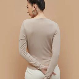 Code by Lifestyle Beige Polyester Regular Fit Top image 2