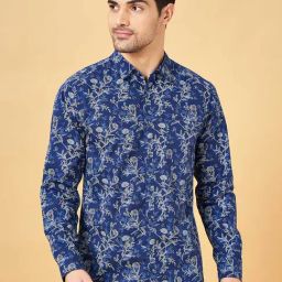 Byford By Pantaloons Navy Slim Fit Printed Shirt-image-68