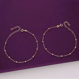 Kai Jewel Sterling Silver Spheres Layered Rose Gold Anklet for Women-image-37
