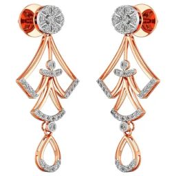 Joyalukkas 18k (750) Purity Rose Gold Ethnic Blossom Diamond Earrings-image-67