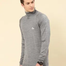 Monte Carlo Grey Wool Blend Regular Fit Solid Pullover image 3