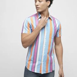 Produkt By Jack & Jones Multicolored Cotton Slim Fit Striped Shirt-image-27