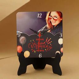 FNP Black Mdf Personalized Wishes Table Clock-image-2