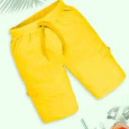 Kiddopanti Boys Yellow Cotton Shorts-picture-8