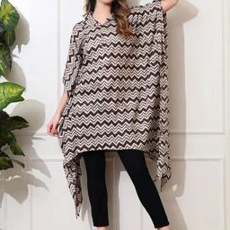 Deckedup Brown Cotton Relaxed Fit Printed Tunic-image-61