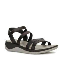Hush Puppies by Bata Women's NOAH Black Ankle Strap Wedges-image-69