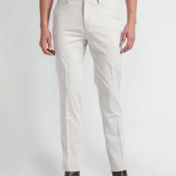 Arrow Newyork Beige Slim Fit Texture Trousers-image-62