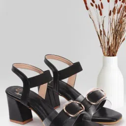Carlton London Women's Black Ankle Strap Sandals-picture-29