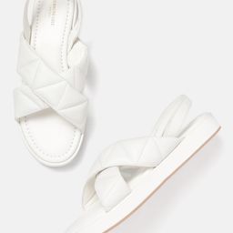Kenneth Cole Women Quilted Textured Leather Criss-Cross Flats-23
