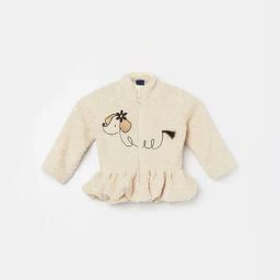 Juniors by Lifestyle Girls Beige Embroidery Full Sleeves Sweatshirt-picture-2