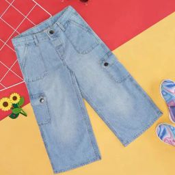 Pantaloons Junior Kids Blue Cotton Straight Fit Jeans-picture-33