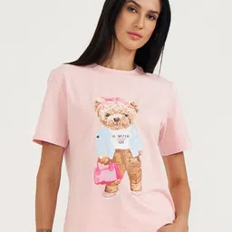 HAMSTER LONDON Graphic Printed Round Neck Pure Cotton T-shirt-image-41
