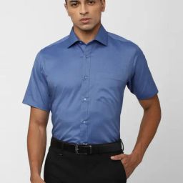 Van Heusen Blue Cotton Regular Fit Shirt-image-124