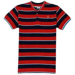Gini & Jony Kids Red & Black Striped  T-Shirt-image-32