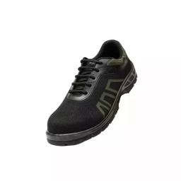 Hillson Hard Toe Safety Shoes PU Sole Low Ankle Green Breathable Flyknit Fabric Size UK 8, WF02 GREEN-image-97
