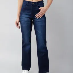 Miss Chase Blue Flared Fit Mid Rise Stretchable Jeans-image-29