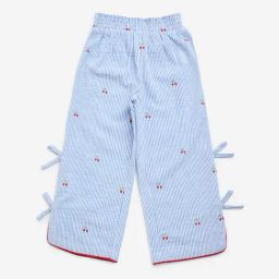 HOP Kids by Westside Light Blue Striped High-Rise Cotton Pants-image-116