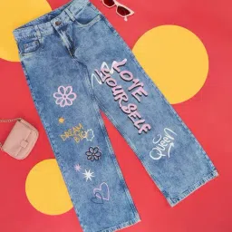 Pantaloons Junior Kids Blue Cotton Printed Jeans-picture-37