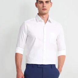 Arrow White Cotton Slim Fit Striped Shirt-picture-20
