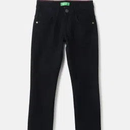 United Colors of Benetton Boys Black Cotton Blend Solid Jeans-image-97