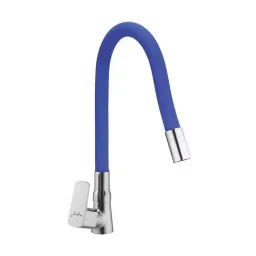 Jabra Single Flow Swan Cock Qbix Series Brass Chrome Finish Deck Mount Blue-image-78
