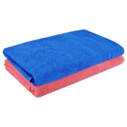 Dollar Royal Blue & Pink 400 GSM 100% Cotton Bath Towels - Set of 2-18