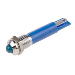 RS PRO Blue Panel Mount Indicator 12V DC, Mounting Hole Size 8 mm, Termination Type Solder Tab, Model No 210541-17