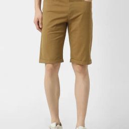 Peter England Khaki Cotton Regular Fit Shorts-picture-15