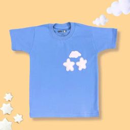 Tippy Top Kids Light Blue Self Design T-Shirt-image-97