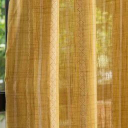 Urban Space Vertical Weaves Soft Brown Polyester Sheer Window Curtains - Set of 2 image 3