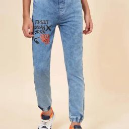 Coolsters by Pantaloons Kids Stone Blue Cotton Printed Jeans-image-29