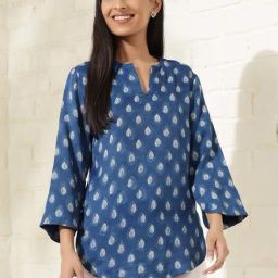 Fabindia Blue Printed Top-picture-10
