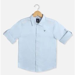 Allen Solly Boys Blue Cotton Solid Full Sleeves Shirt-image-74