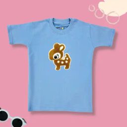 Tippy Top Kids Light Blue Self Design T-Shirt-image-94