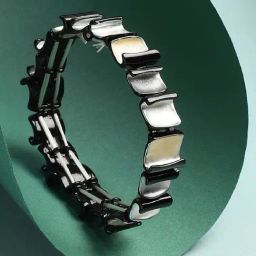 Sohi Women's Black & Silver Rolled Square Bracelet-45