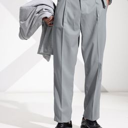encore by INVICTUS Men Textured Pleated Formal Trousers-image-80