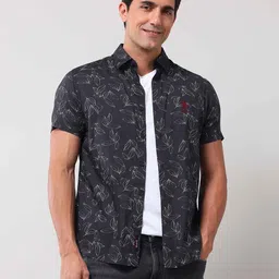 U.S. Polo Assn. Denim Co. Men Slim Fit Spread Collar Floral Printed Cotton Casual Shirt-image-79