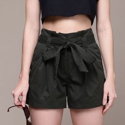 The Roadster Lifestyle Co. Women Shorts with Tie-Up Belt-image-82