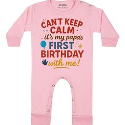 Arvesa Cant Keep Calm Its My Papa First Birthday Printed Bodysuit-4