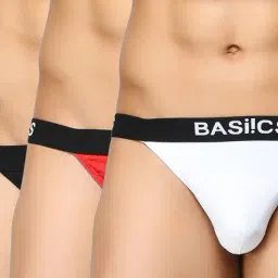 BASIICS by La Intimo Red & White Solid Briefs (Pack of 3)-picture-15