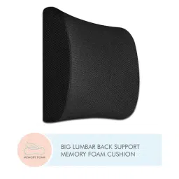 The White Willow Black Memory Foam Back Support Comfort Lumbar Cushion - Set of 1-34