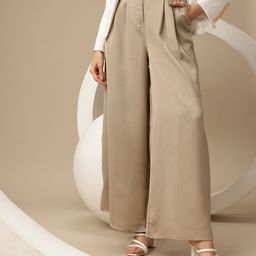 Chemistry Women Flared Pleated Trousers-image-44