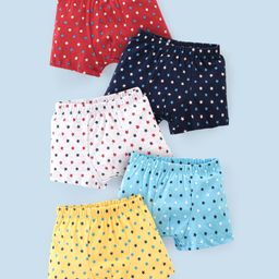 Babyhug 100% Cotton Star Printed Trunk Pack of 5 - Multicolour-image-48
